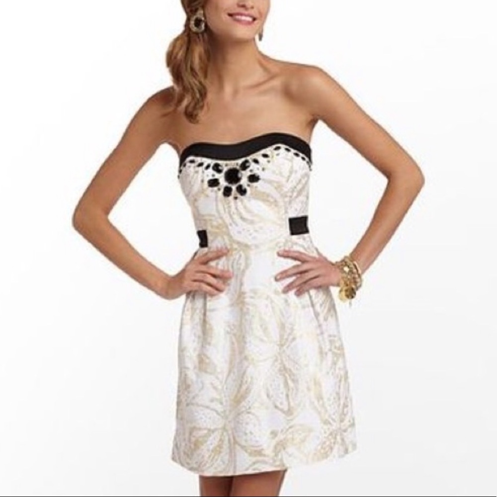 LILLY PULITZER Laidley Metallic Cocktail Dress 4